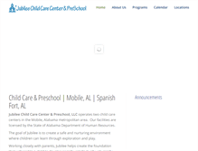 Tablet Screenshot of jubileechildcare.com